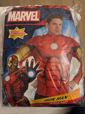 Marvel Iron Man Red and Gold Muscle Shirt Costume